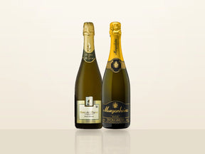 Pack Natal Borbulhas Portuguesas: Quinta das Bágeiras Espumante Bruto Branco y Murganheira Espumante Super Reserva Bruto 2021, uno junto al otro